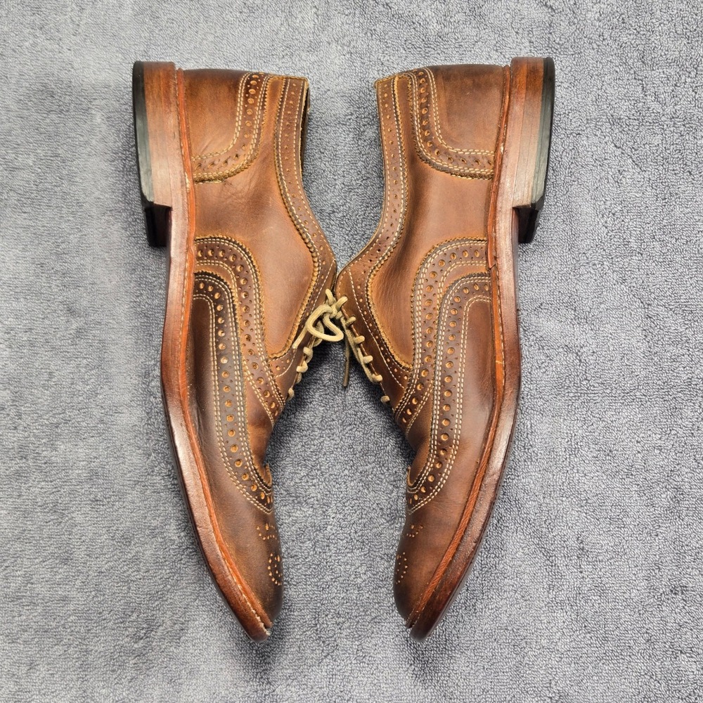 Allen Edmonds Neumok Wingtip Oxford Mens 11 D Brown Brogue Leather Made In USA - Picture 4 of 11